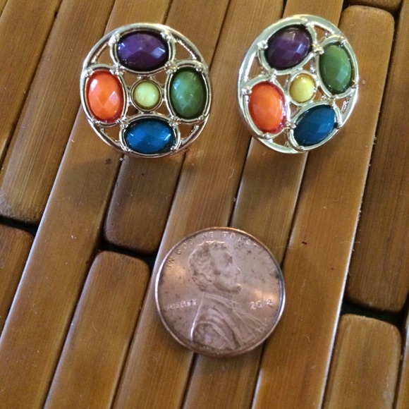 🌈Gorgeous Inlayed Multicolored Stones VTG🌈 - Picture 4 of 4